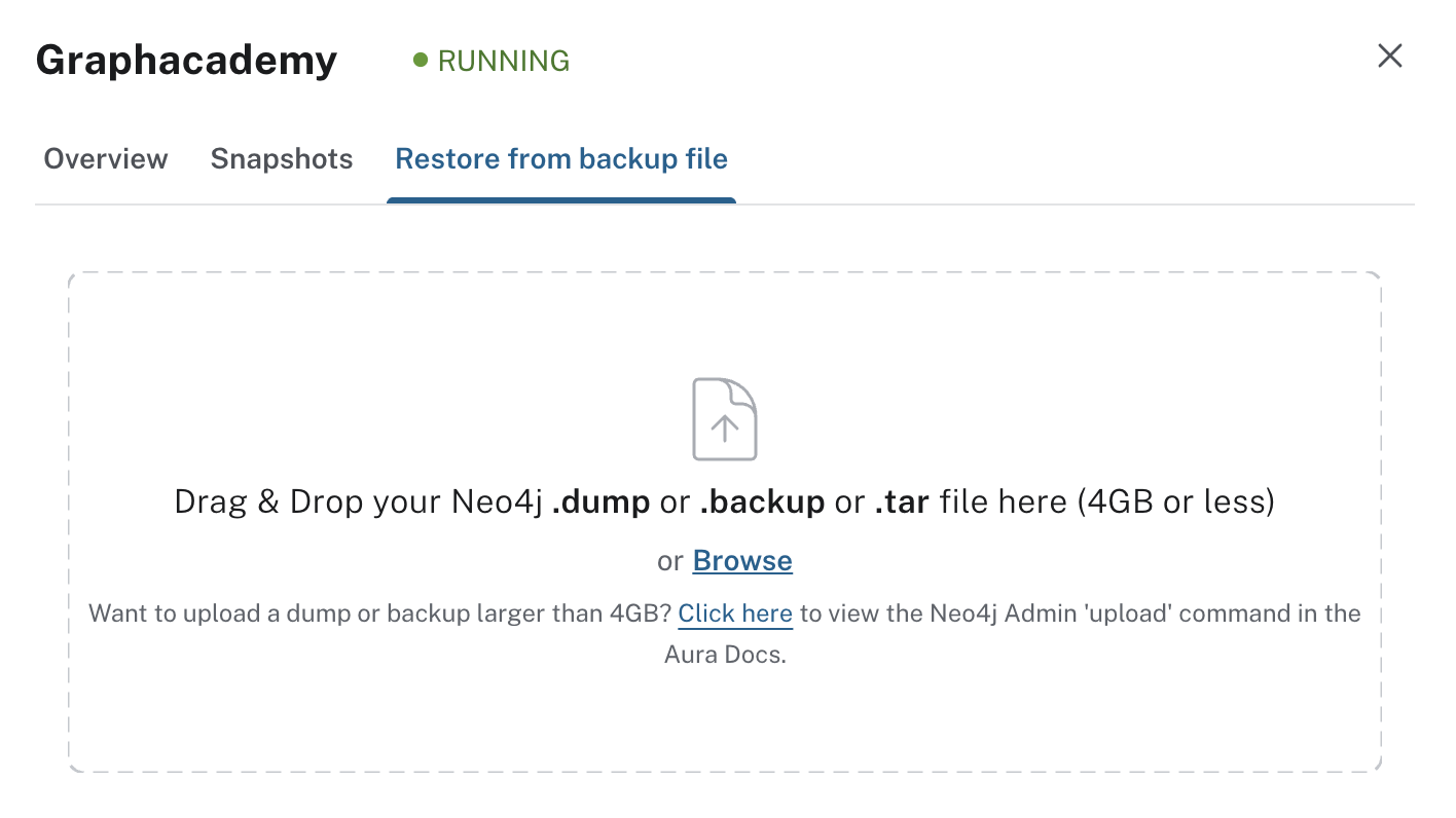 Restore from backup file tab