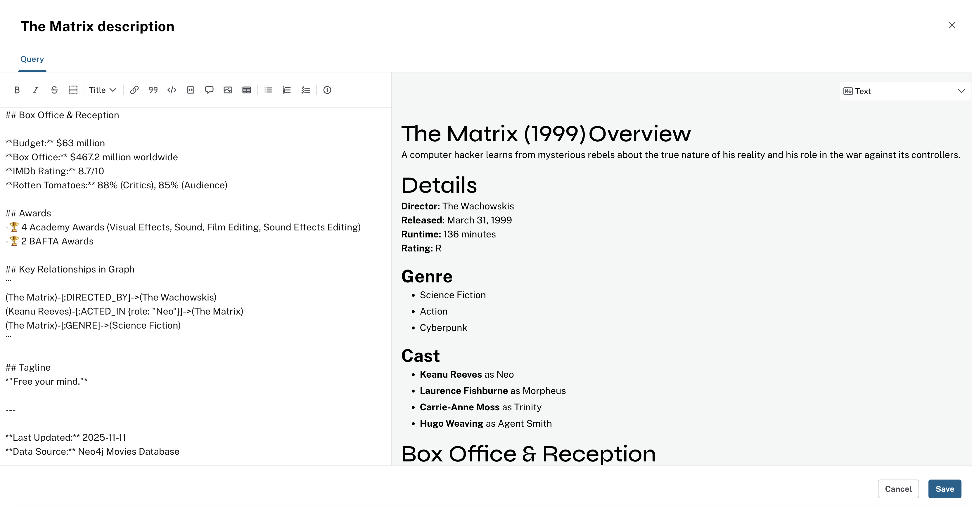 text card example part 1