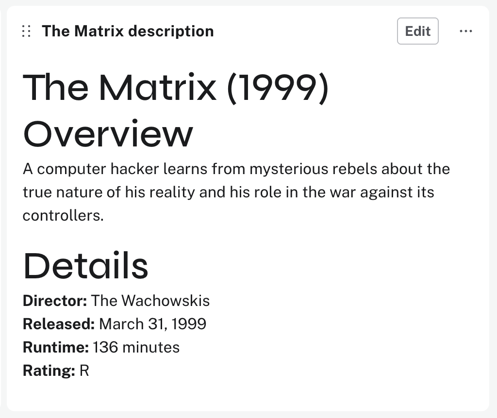 text card example part 2