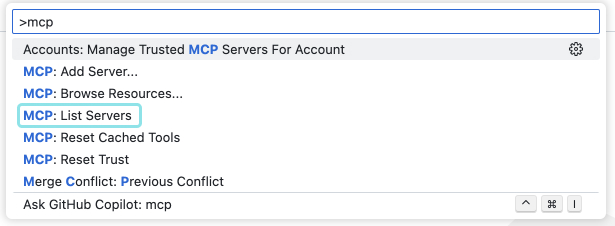 MCP: List servers