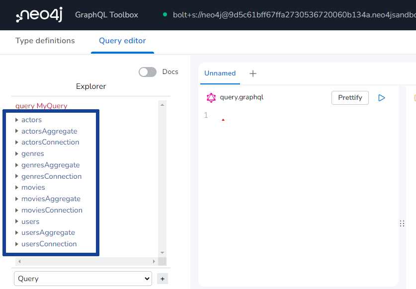 New query types in the Query Editor Explorer
