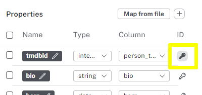 The key icon next to the ID property