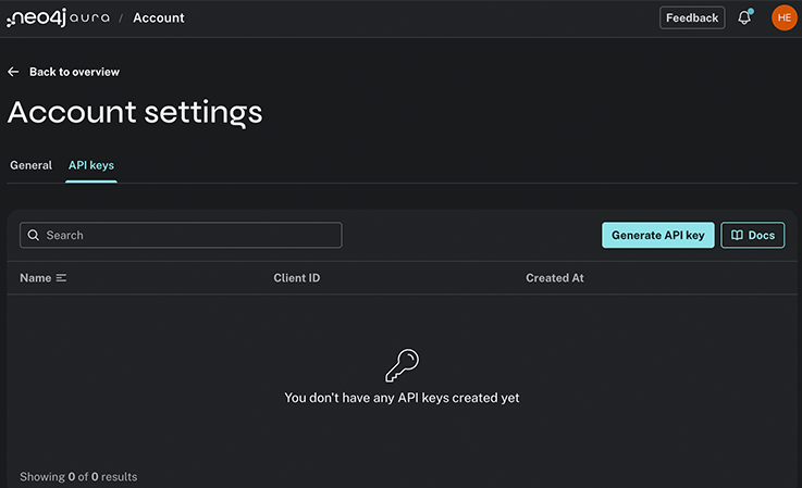 the Aura account page