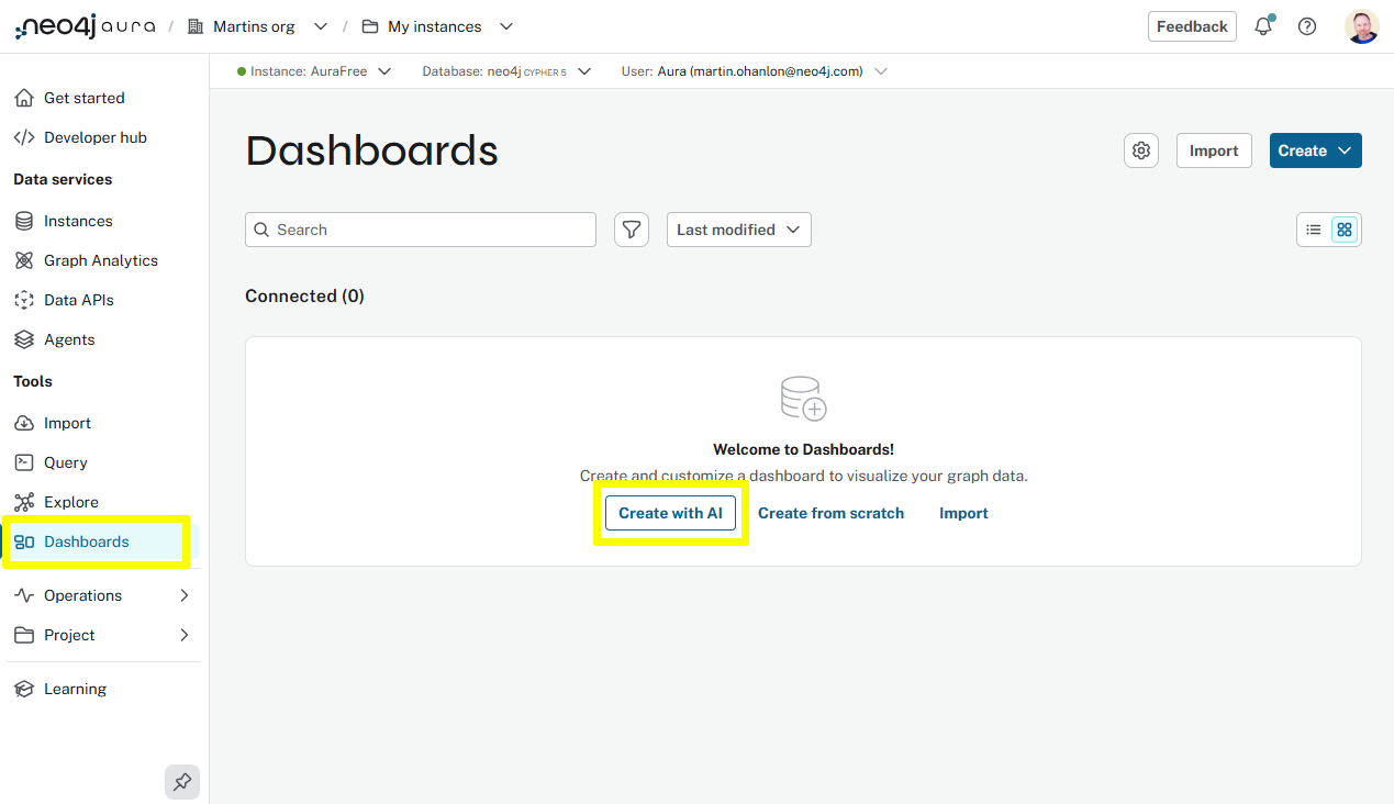 The Create with AI button highlighted